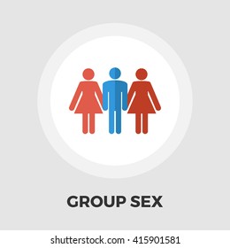 Group sex icon vector. Flat icon isolated on the white background. Editable EPS file. Vector illustration.