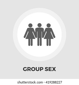 Group sex icon vector. Flat icon isolated on the white background. Editable EPS file. Vector illustration.