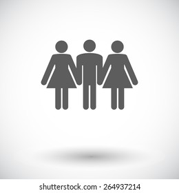 Group sex. Single flat icon on white background. Vector illustration.