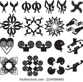 A group of shapes suitable for creating textures.
