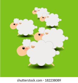 Group Sheeps Cartoon Stock Vector (Royalty Free) 182238089 | Shutterstock