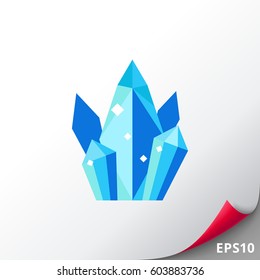 Group of shiny quartz crystals icon