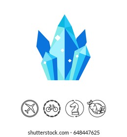 Group of shiny quartz crystals icon