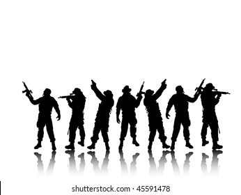 group soldierÂ´s - silhouette
