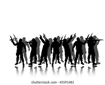 group soldierÂ´s - silhouette
