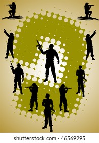  group soldierÂ´s - silhouette
