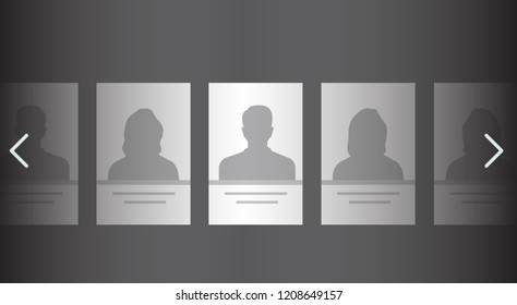group of silhouette profiles of random people vector illustration