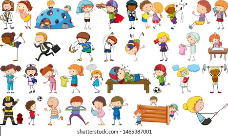 Ilustración de grupo de caracteres simples
