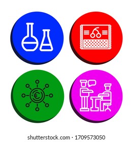 group simple icons set. Contains such icons as Chemical, Cherry, Euro, Presentation, can be used for web, mobile and logo