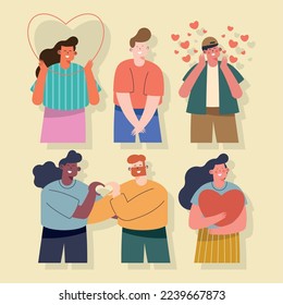 group of six lovers characters