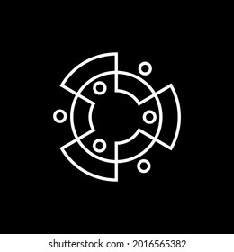 group of six people line 6 team family together logo vector icon illustration