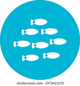 Grupo de peixes pequenos do oceano, ilustração ícone, vetor sobre fundo branco
