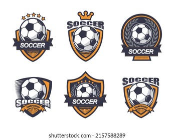 Group Of Soccer Logo Set.Winner Concept
