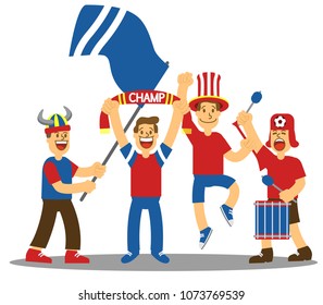 Group of soccer supporters