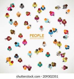 A group of social people gather together vector design