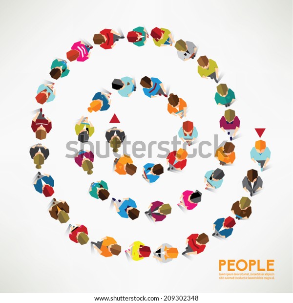 Group Social People Gather Together Vector Stock Vector Royalty Free