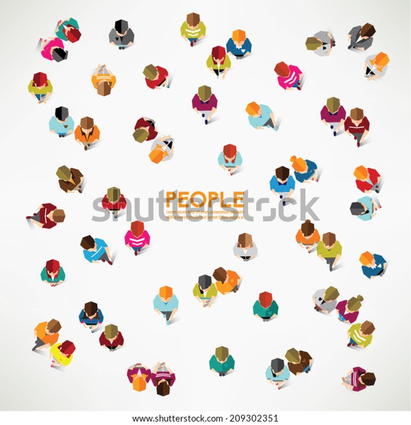 Group Social People Gather Together Vector Stock Vector Royalty Free