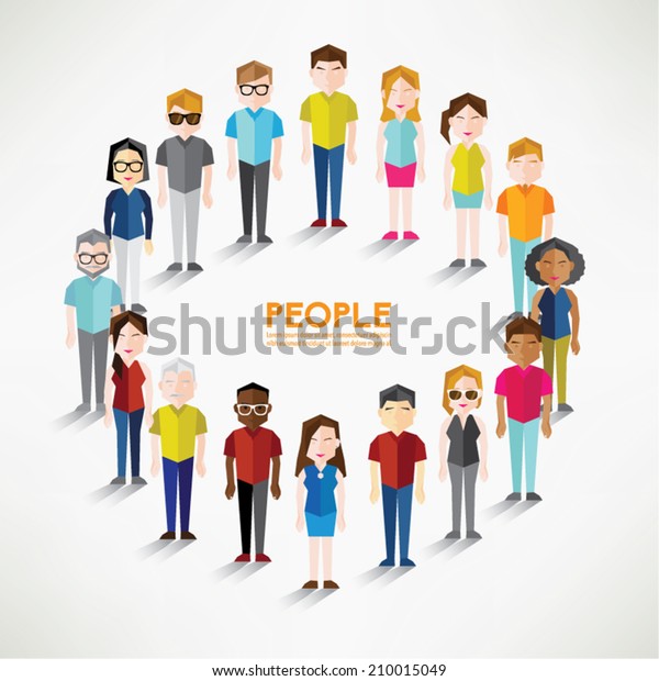 Group Social People Gather Together Vector Stock Vector Royalty Free