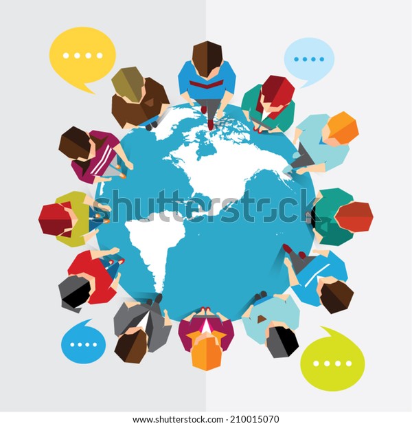 Group Social People Gather Together On Stock Vector Royalty Free