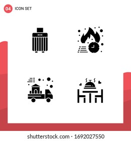 Group of Solid Glyphs Signs and Symbols for bag; delivery; buy; discount; home Editable Vector Design Elements