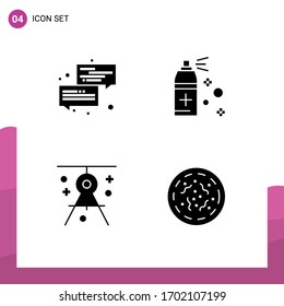 Group of Solid Glyphs Signs and Symbols for communication; compass; message; cleaning; drafting Editable Vector Design Elements