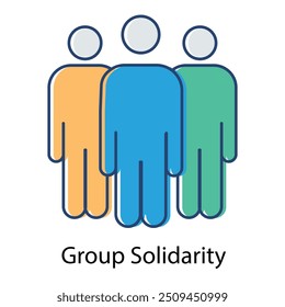 Symbol für Gruppensolidarität mit bearbeitbarem Strich.