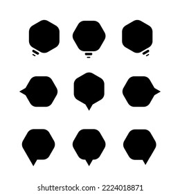 Grupo de burbujas de voz con color negro en vector eps