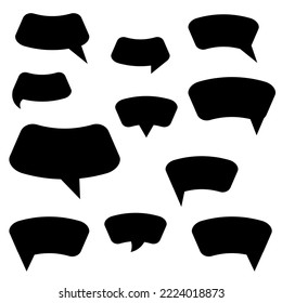 Group of speech bubbles with black color in EPS vector
