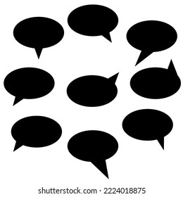 Grupo de burbujas de voz con color negro en vector eps