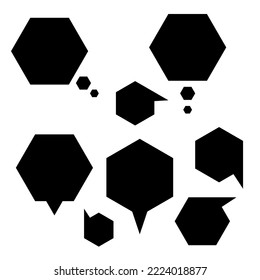 Group of speech bubbles with black color in eps vector
