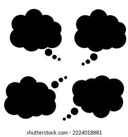 Group of speech bubbles with black color in EPS vector