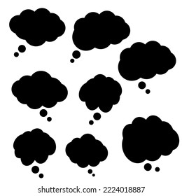 Grupo de burbujas de voz con color negro en vector eps