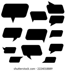 Group of speech bubbles with black color in eps vector