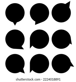 Grupo de burbujas de voz con color negro en vector eps
