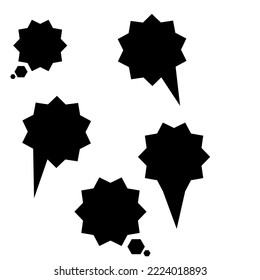 Group of speech bubbles with black color in EPS vector