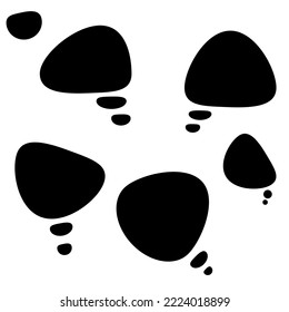 Group of speech bubbles with black color in EPS vector