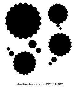 Group of speech bubbles with black color in EPS vector