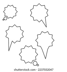 Group of speech bubbles with outline in eps vector for any design