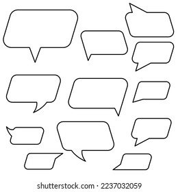 Group of speech bubbles with outline in eps vector for any design
