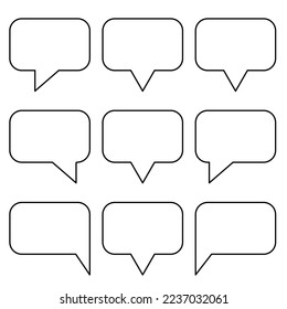Group of speech bubbles with outline in eps vector for any design
