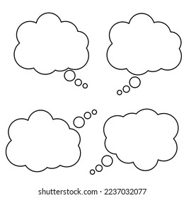 Group of speech bubbles with outline in eps vector for any design