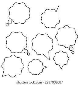Grupo de burbujas de voz con contorno en vector de pasos para cualquier diseño