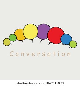 Group speech bubbles vector,communication and conversation concept, speaking and talk illustration