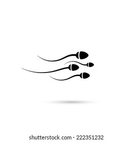Group sperm swimming to the egg. 