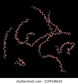 Group of Spirochaetates bacterias on black background, vector illustration