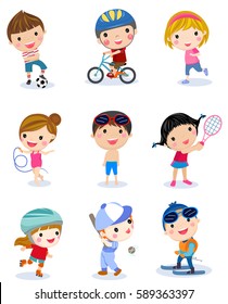 Group of sport boys and girls