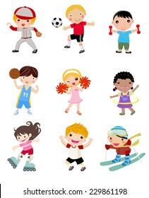 Group of sport kids