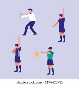 group of sports referees avatar character