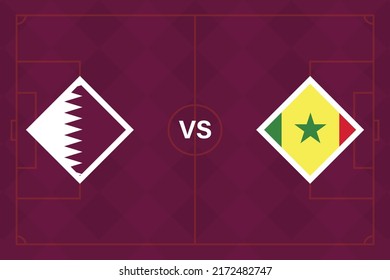 Group stage matches. Qatar vs Senegal Template