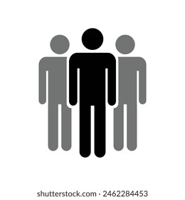 group of standing people icon symbol 3 men